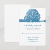 Winter Oak Tree Wedding Response Card RSVP Karte (Vorne/Hinten)