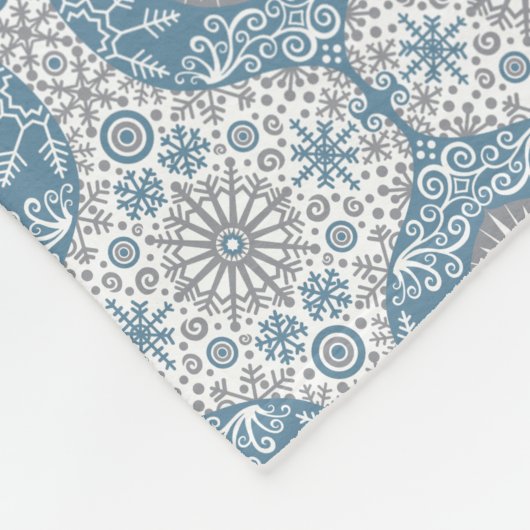 Winter Ogee Muster Fleece Blanket (Ecke)