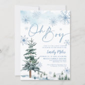 Winter Oh Boy Einladung, Boy Baby Dusche Einladung (Vorderseite)