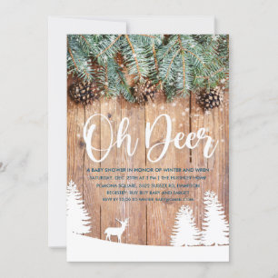 Winter Oh Deer Babyparty-Einladung Einladung