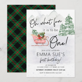 Winter Oh, was Spaß Weihnachten Sleigh Erster Gebu Einladung