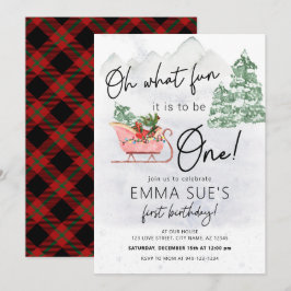 Winter Oh, was Spaß Weihnachten Sleigh Erster Gebu Einladung