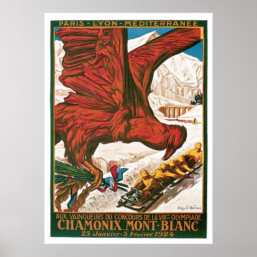 Winter Olympia Vintage Travel Poster (Vorne)