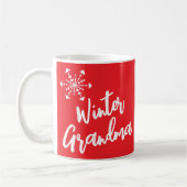 Winter Oma Personalisierter Name Rotes Festival Kaffeetasse (Links)
