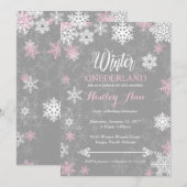 Winter Onderland Einladung zum ersten Geburtstag (Vorne/Hinten)