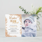 Winter Onderland Erster Geburtstag Einladung (Stehend Vorderseite)