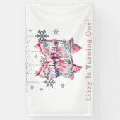 Winter Onderland Girl 1. Geburtstagsfeier Banner (Vertikal)