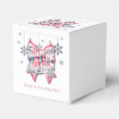 Winter Onderland Girl 1. Geburtstagsfeier Geschenkschachtel (Rückseite)