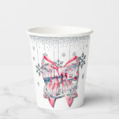 Winter Onderland Girl 1. Geburtstagsfeier Pappbecher (Rückseite)