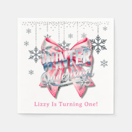 Winter Onderland Girl 1. Geburtstagsfeier Serviette