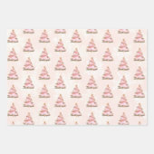 Winter Onderland Girl 1st Birthday Pink Geschenkpapier Set (Vorderseite 3)