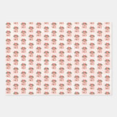 Winter Onderland Girl 1st Birthday Pink Geschenkpapier Set (Vorderseite 2)