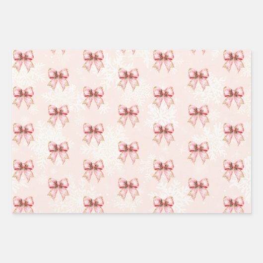 Winter Onderland Girl 1st Birthday Pink Geschenkpapier Set (Vorderseite)