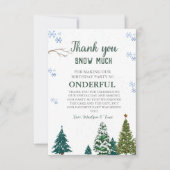 Winter onderland Snowflake Danke Geburtstagskarte (Vorderseite)