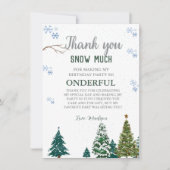 Winter onderland Snowflake Danke Geburtstagskarte Einladung (Vorderseite)