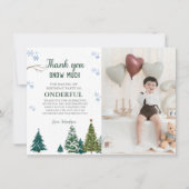 Winter onderland Snowflake Danke Geburtstagskarte Einladung (Vorderseite)