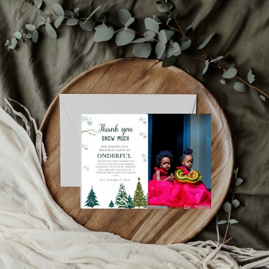 Winter onderland Snowflake Danke Geburtstagskarte Einladung