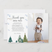 Winter onderland Snowflake Danke Geburtstagskarte Einladung (Vorderseite)