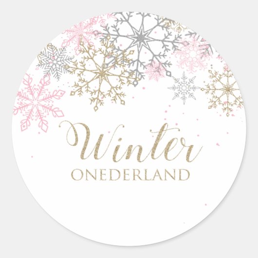 Winter Onderland Snowflake Sticker (Vorderseite)