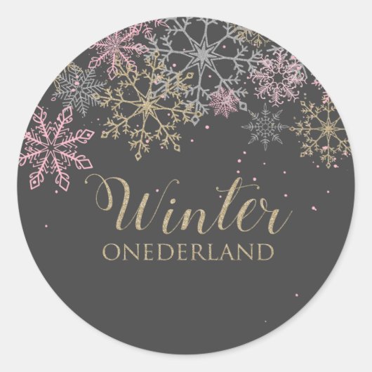Winter Onderland Snowflake Sticker (Vorderseite)