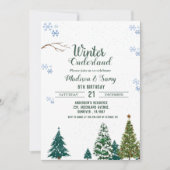 Winter onderland Weihnachten Geburtstagsparty Einladung (Vorderseite)