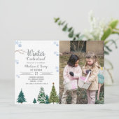 Winter onderland Weihnachten Geburtstagsparty Einladung (Stehend Vorderseite)
