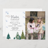 Winter onderland Weihnachten Geburtstagsparty Einladung (Vorne/Hinten)