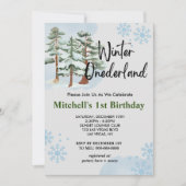 Winter onderland Winter Wald Schneeflocke Einladung (Vorderseite)