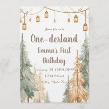 Winter ONE-derland Einladung zum ersten Geburtstag