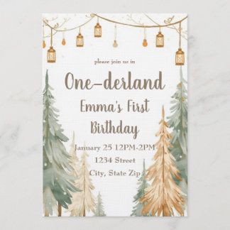Winter ONE-derland Einladung zum ersten Geburtstag