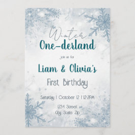 Winter ONE-derland First Birthday Invitation Einladung