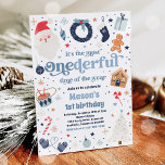 Winter ONEderful Blue Christmas Geburtstagsparty Einladung<br><div class="desc">Winter ONEderful Blue Christmas Geburtstagsparty Einladung</div>