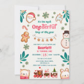 Winter Onederful Lebkuchen 1. Geburtstag Einladung (Vorderseite)