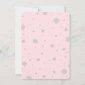 Winter Onederland 1., Erster Geburtstag, Mädchen Einladung (Rückseite)