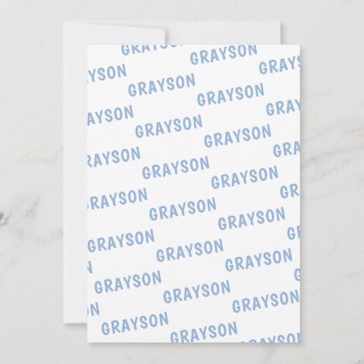 Winter Onederland 1. Geburtstag Blau Einladung (Rückseite)