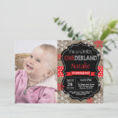 Winter Onederland 1. Geburtstag Einladung (Stehend Vorderseite)