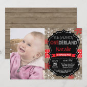 Winter Onederland 1. Geburtstag Einladung (Vorne/Hinten)