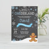 Winter Onederland 1. Geburtstag Einladung (Stehend Vorderseite)
