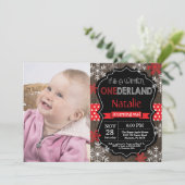 Winter Onederland 1. Geburtstag Einladung (Stehend Vorderseite)
