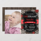 Winter Onederland 1. Geburtstag Einladung (Vorne/Hinten)