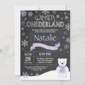 Winter Onederland 1. Geburtstag Einladung (Vorderseite)