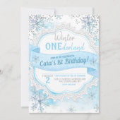 Winter ONEderland 1. Geburtstag Einladung (Vorderseite)