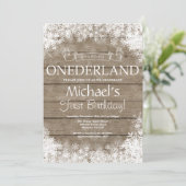 Winter Onederland 1. Geburtstag Einladung (Stehend Vorderseite)