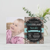 Winter Onederland 1. Geburtstag Einladung (Stehend Vorderseite)