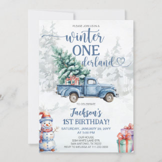 Winter Onederland 1. Geburtstag Einladung