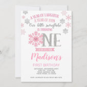 Winter Onederland 1. Geburtstag Einladung Foto (Vorderseite)