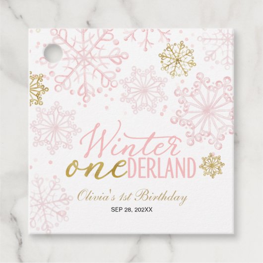 Winter Onederland 1. Geburtstag  Geschenkanhänger (Vorderseite)