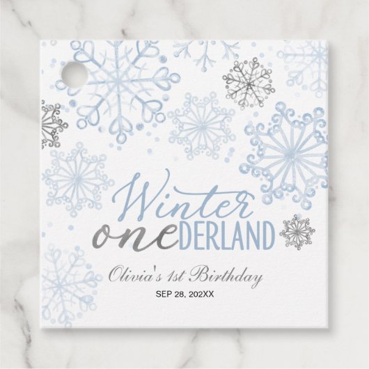 Winter Onederland 1. Geburtstag  Geschenkanhänger (Vorderseite)