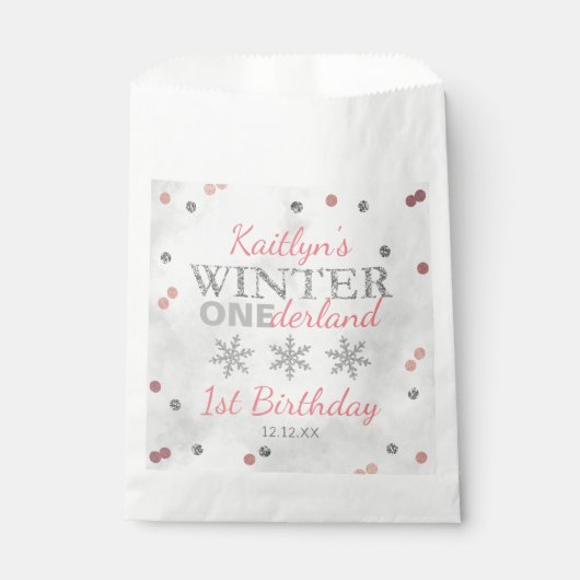 Winter ONEderland 1. Geburtstag Geschenktütchen (Vorderseite)