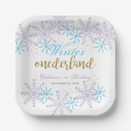 Winter Onederland 1. Geburtstag Lavender Blauer Sc Pappteller